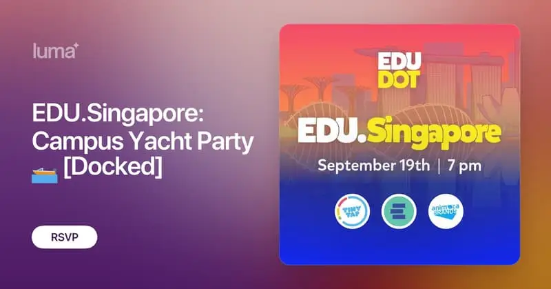 EDU.Singapore: Campus Yacht Party